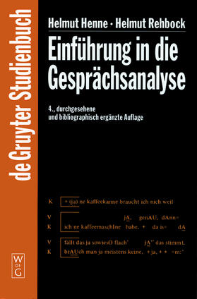 Rehbock / Henne |  Einführung in die Gesprächsanalyse | Buch |  Sack Fachmedien