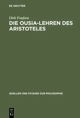 Fonfara |  Die Ousia-Lehren des Aristoteles | Buch |  Sack Fachmedien