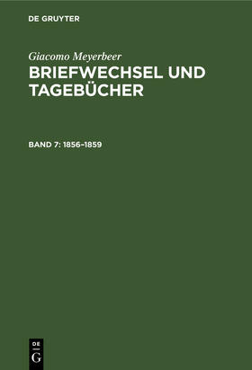 Meyerbeer / Henze-Döhring |  1856¿1859 | Buch |  Sack Fachmedien