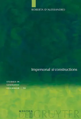 D'Alessandro |  Impersonal "si" constructions | Buch |  Sack Fachmedien