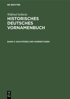 Seibicke |  Nachträge und Korrekturen | Buch |  Sack Fachmedien