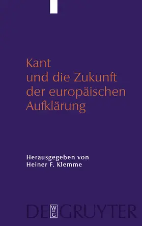 Klemme |  Kant und die Zukunft der europäischen Aufklärung | Buch |  Sack Fachmedien