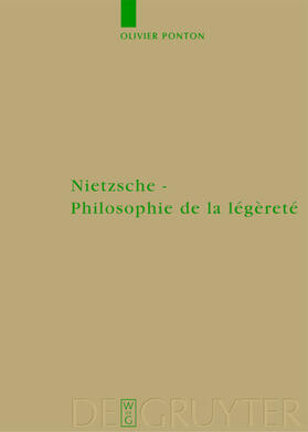 Ponton |  Nietzsche - Philosophie de la légèreté | eBook | Sack Fachmedien