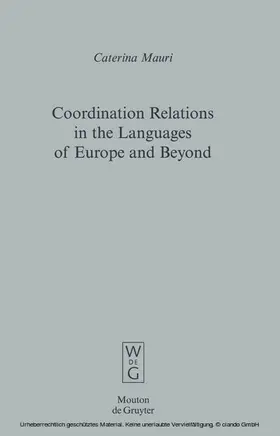 Mauri |  Coordination Relations in the Languages of Europe and Beyond | eBook | Sack Fachmedien