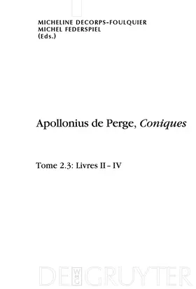 Federspiel / Decorps-Foulquier |  Livres II-IV. Édition et traduction du texte grec | Buch |  Sack Fachmedien