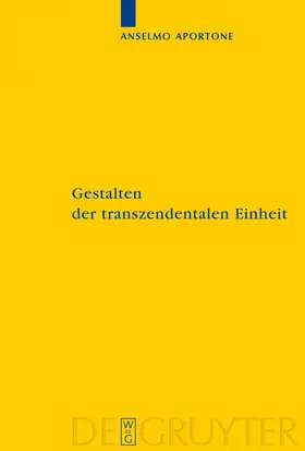 Aportone |  Gestalten der transzendentalen Einheit | Buch |  Sack Fachmedien