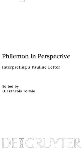 Tolmie |  Philemon in Perspective | Buch |  Sack Fachmedien