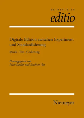 Veit / Stadler |  Digitale Edition zwischen Experiment und Standardisierung | Buch |  Sack Fachmedien