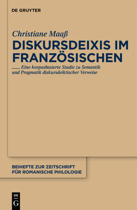 Maaß |  Diskursdeixis im Französischen | eBook | Sack Fachmedien