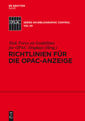  Richtlinien für die OPAC-Anzeige | Buch |  Sack Fachmedien