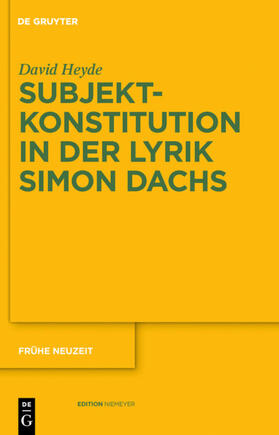 Heyde |  Subjektkonstitution in der Lyrik Simon Dachs | eBook | Sack Fachmedien