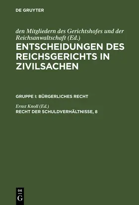 Knoll |  Recht der Schuldverhältnisse, 8 | Buch |  Sack Fachmedien