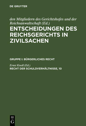 Knoll |  Recht der Schuldverhältnisse, 10 | Buch |  Sack Fachmedien