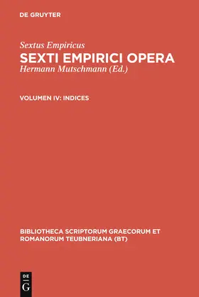 Sextus Empiricus |  Indices | Buch |  Sack Fachmedien