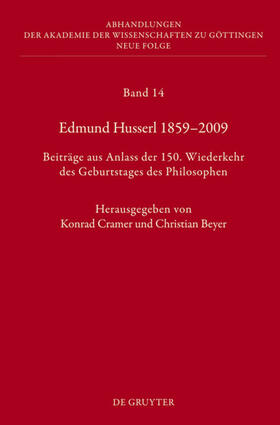 Beyer / Cramer |  Edmund Husserl 1859¿2009 | Buch |  Sack Fachmedien