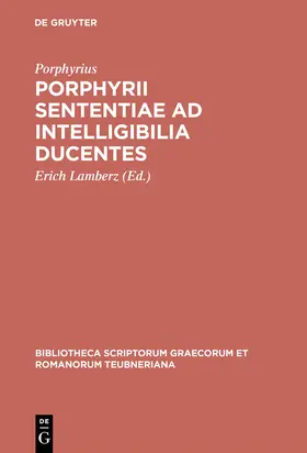 Porphyrius / Lamberz |  Porphyrii sententiae ad intelligibilia ducentes | Buch |  Sack Fachmedien