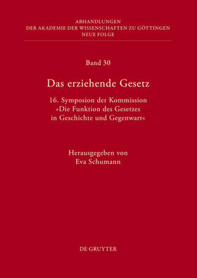 Schumann |  Das erziehende Gesetz | eBook | Sack Fachmedien