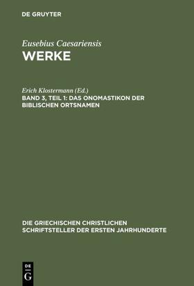 Klostermann |  Das Onomastikon der biblischen Ortsnamen | eBook | Sack Fachmedien