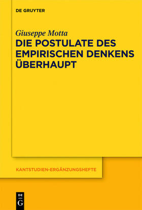 Motta |  Die Postulate des empirischen Denkens überhaupt | eBook | Sack Fachmedien