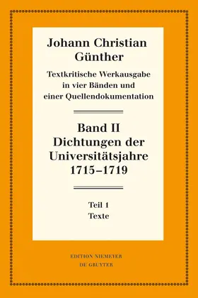 Bölhoff |  Dichtungen der Universitätsjahre 1715-1719 | Buch |  Sack Fachmedien