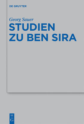 Sauer |  Studien zu Ben Sira | Buch |  Sack Fachmedien