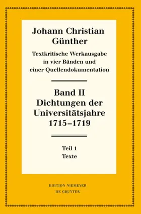 Bölhoff |  Dichtungen der Universitätsjahre 1715-1719 | eBook | Sack Fachmedien