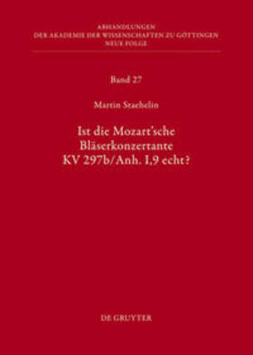 Staehelin |  Ist die sogenannte Mozart'sche Bläserkonzertante | Buch |  Sack Fachmedien