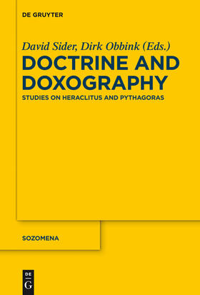 Obbink / Sider |  Doctrine and Doxography | Buch |  Sack Fachmedien