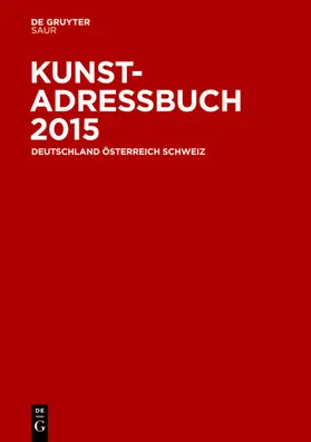  Kunstadressbuch Deutschland, Österreich, Schweiz 2015 | Buch |  Sack Fachmedien