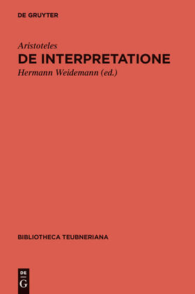 Aristoteles / Weidemann |  De interpretatione | Buch |  Sack Fachmedien