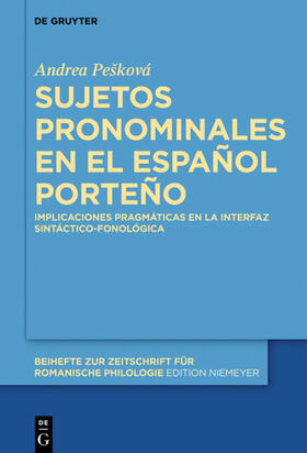 Peškova |  Sujetos pronominales en el español porteño | eBook | Sack Fachmedien