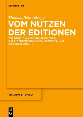 Bein |  Vom Nutzen der Editionen | eBook | Sack Fachmedien