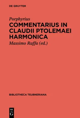 Porphyrius / Raffa |  Commentarius in Claudii Ptolemaei Harmonica | eBook | Sack Fachmedien