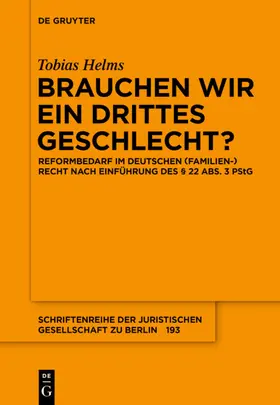 Helms |  Brauchen wir ein drittes Geschlecht? | eBook | Sack Fachmedien