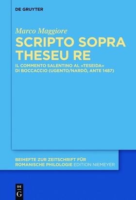 Maggiore |  Scripto sopra Theseu Re | eBook | Sack Fachmedien