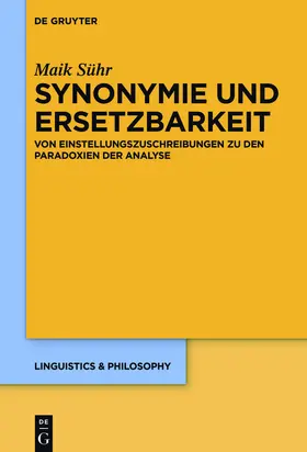 Sühr |  Synonymie und Ersetzbarkeit | Buch |  Sack Fachmedien