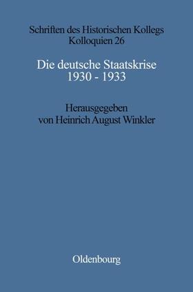 Winkler |  Die deutsche Staatskrise 1930 - 1933 | eBook | Sack Fachmedien
