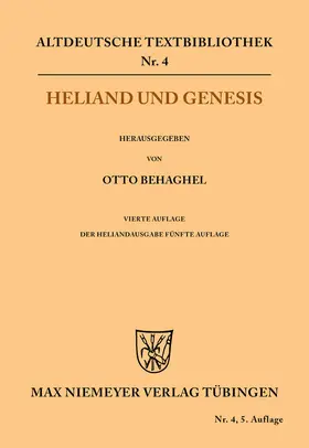 Behaghel |  Heliand und Genesis | Buch |  Sack Fachmedien