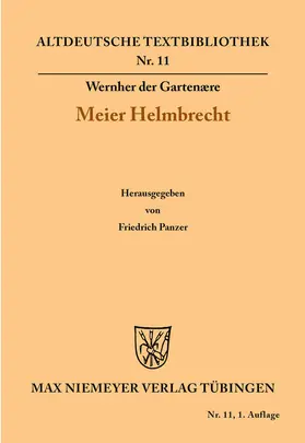 Wernher der Gartenære / Panzer |  Meier Helmbrecht | Buch |  Sack Fachmedien