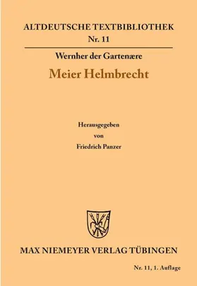 Wernher der Gartenære / Panzer |  Meier Helmbrecht | eBook | Sack Fachmedien