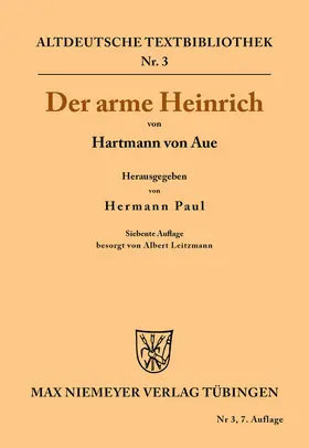 Hartmann von Aue / Leitzmann / Paul |  Der arme Heinrich | Buch |  Sack Fachmedien