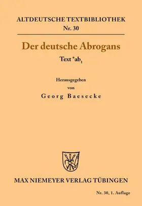 Baesecke |  Der deutsche Abrogans | eBook | Sack Fachmedien