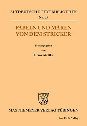 Der Stricker / Mettke |  Fabeln und Mären von dem Stricker | Buch |  Sack Fachmedien