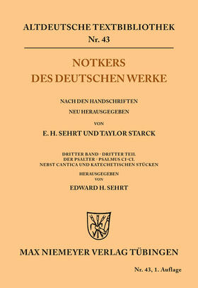 Sehrt |  Notkers des Deutschen Werke | Buch |  Sack Fachmedien