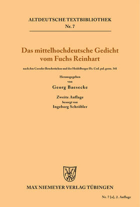 Heinrich / Schröbler / Baesecke |  Das mittelhochdeutsche Gedicht vom Fuchs Reinhart | Buch |  Sack Fachmedien