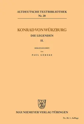 Gereke / Konrad von Würzburg | Die Legenden II | E-Book | sack.de