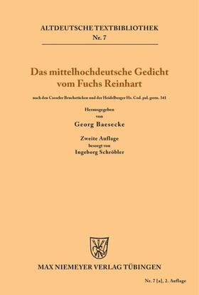 Heinrich / Baesecke / Schröbler |  Das mittelhochdeutsche Gedicht vom Fuchs Reinhart | eBook | Sack Fachmedien