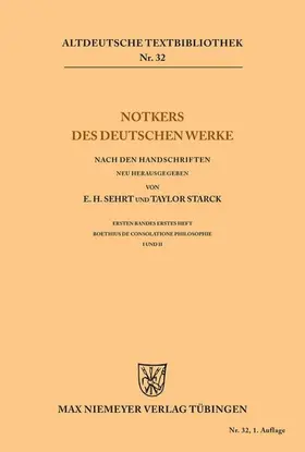 Starck / Sehrt |  Notkers des Deutschen Werke | Buch |  Sack Fachmedien