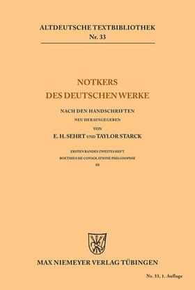 Sehrt / Starck |  Notkers des Deutschen Werke | eBook | Sack Fachmedien