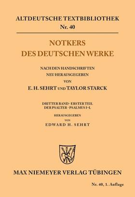 Sehrt / Starck |  Notkers des Deutschen Werke | eBook | Sack Fachmedien